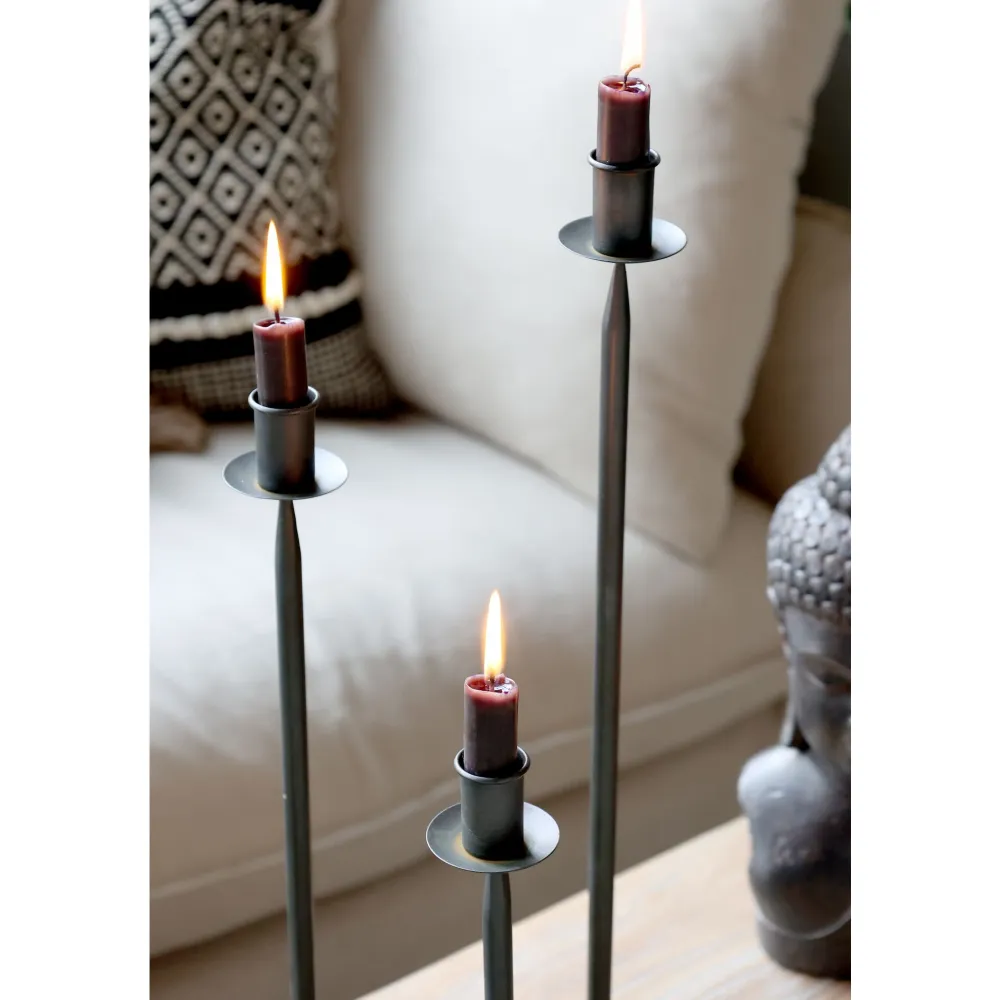 Chic Antique Kerzenhalter Für Stabkerzen-Kerzenständer antik schwarz aus Eisen