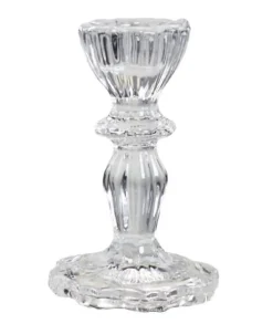 Chic Antique Kerzenhalter Für Stabkerzen-Kerzenständer aus Glas mit Spitzenkante