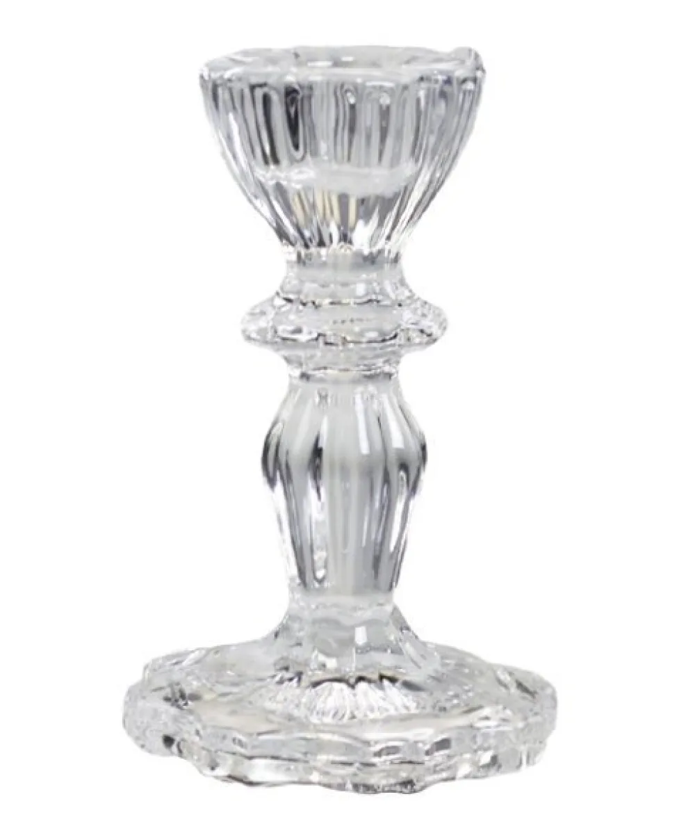 Chic Antique Kerzenhalter Für Stabkerzen-Kerzenständer aus Glas mit Spitzenkante