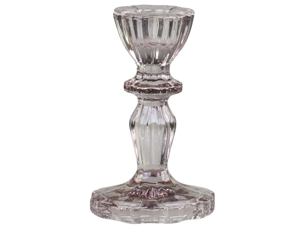 Chic Antique Kerzenhalter Für Stabkerzen-Kerzenständer aus Glas mit Spitzenkante