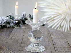 Chic Antique Weihnachtsdeko-Kerzenständer aus Glas