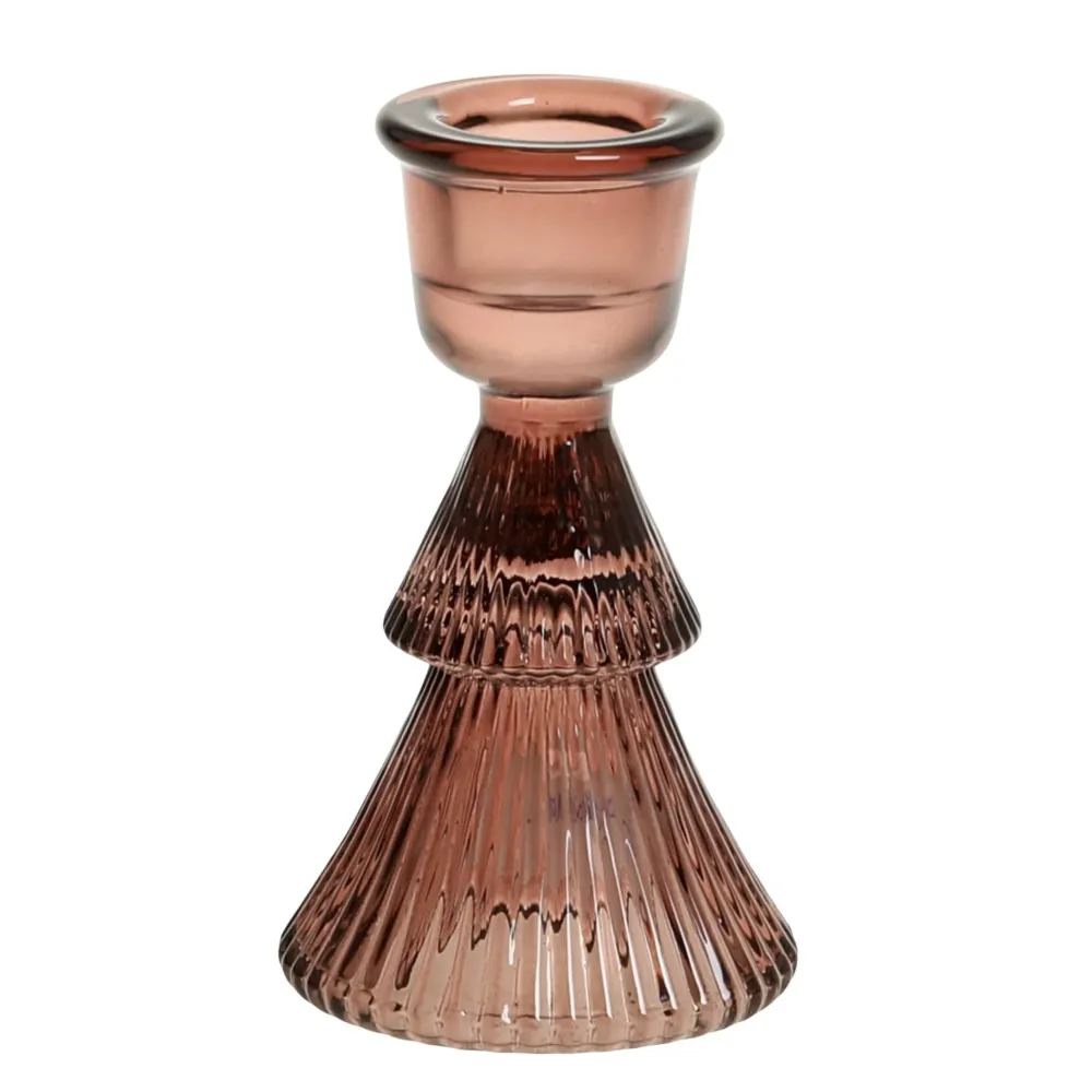 Chic Antique Weihnachtsdeko|Kerzenhalter Für Stabkerzen-Kerzenständer aus Glas für Stabkerzen