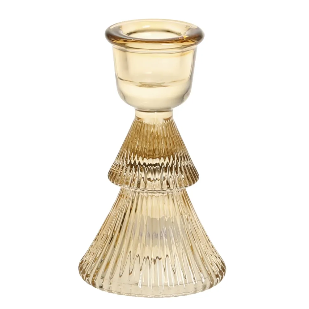 Chic Antique Weihnachtsdeko|Kerzenhalter Für Stabkerzen-Kerzenständer aus Glas für Stabkerzen