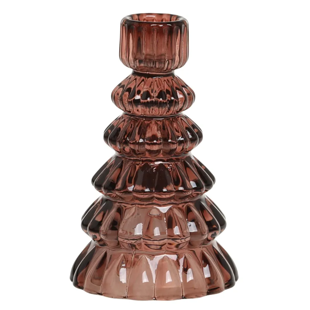 Chic Antique Weihnachtsdeko|Kerzenhalter Für Stabkerzen-Kerzenständer aus Glas für Stabkerzen