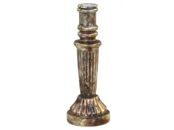 Chic Antique Weihnachtsdeko|Kerzenhalter Für Stabkerzen-Kerzenständer Glas antique Kupfer