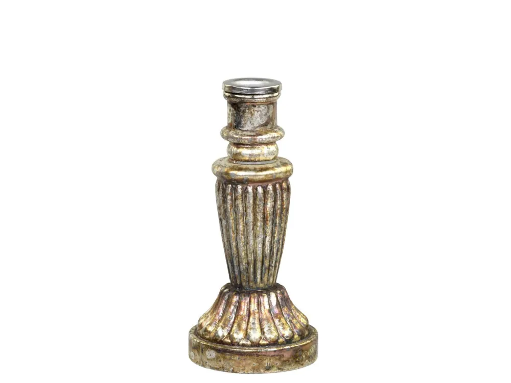 Chic Antique Weihnachtsdeko|Kerzenhalter Für Stabkerzen-Kerzenständer Glas antique Kupfer