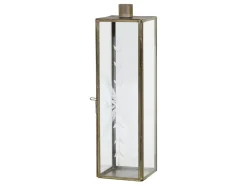 Chic Antique Weihnachtsdeko|Kerzenhalter Für Stabkerzen-Kerzenständer Glas und Metall mit Schliff