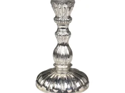 Chic Antique Kerzenhalter Für Stabkerzen-Kerzenständer mit Rillen Antik Silber