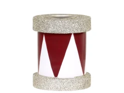 Chic Antique Weihnachtsdeko-Kerzenständer Trommel mit Glitzer