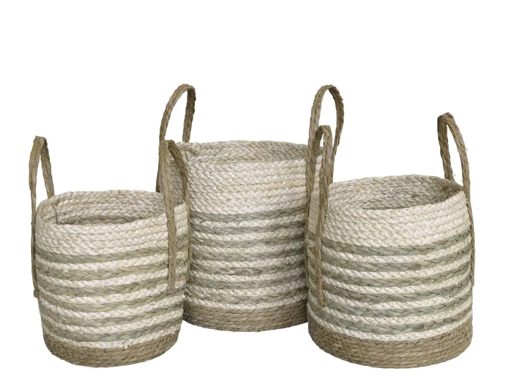 Chic Antique Körbe-Korbset aus getrocknetem Gras