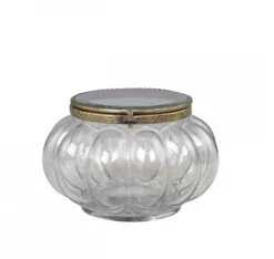 Chic Antique Teelichthalter-Kürbisglas mit Messing Dekor