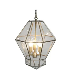 Chic Antique Kronleuchter|Deckenlampen-Kronleuchter Antik Messing mit Glas