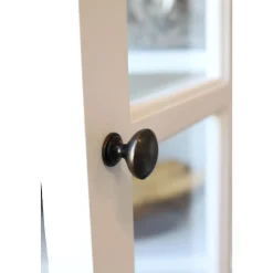 Chic Antique Schränke-Landhaus Vitrinenschrank Marseille mit 4 Türen und 4 Schubladen