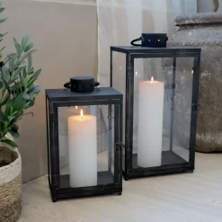Chic Antique Laternen-Laterne 2er Set aus Metall