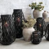 Chic Antique Herbstdeko|Laternen Für Garten Und Outdoor-Laterne geflochten schwarz
