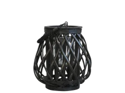 Chic Antique Herbstdeko|Laternen Für Garten Und Outdoor-Laterne geflochten schwarz