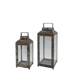 Chic Antique Laternen-Laternen mit Rillen 2er-Set