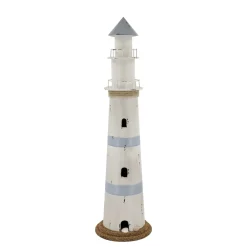 Chic Antique Led-Kerzen & Led-Laternen|Lichthäuser, Keramik-Häuschen-Leuchtturm mit LED
