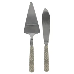 Chic Antique Besteck|Geschirr & Tischdeko Skandinavisch-Linas Tortenheber und Kuchenmesser mit Muster im Set