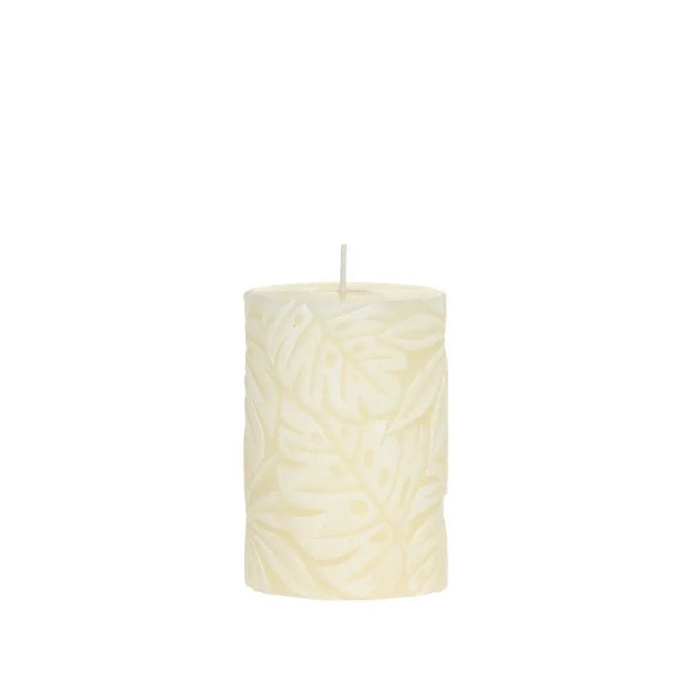 Chic Antique Kerzen-Macon Stumpenkerze mit Blattmuster