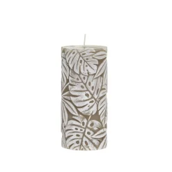 Chic Antique Kerzen-Macon Stumpenkerze mit Blattmuster