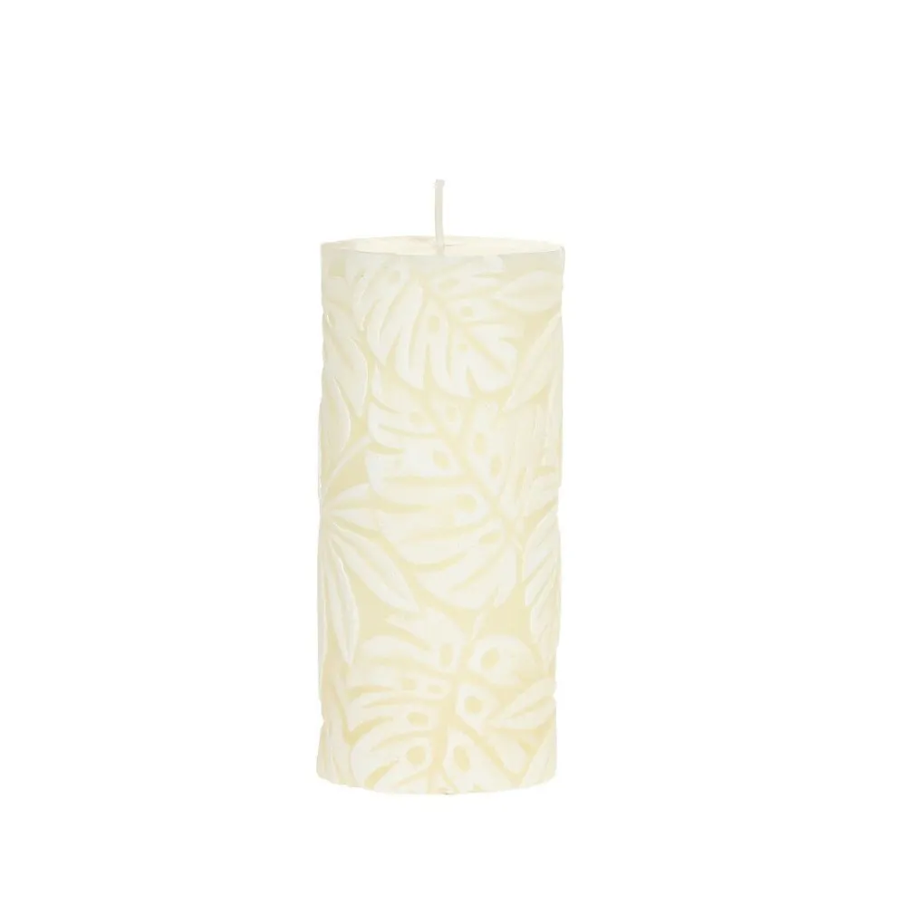 Chic Antique Kerzen-Macon Stumpenkerze mit Blattmuster