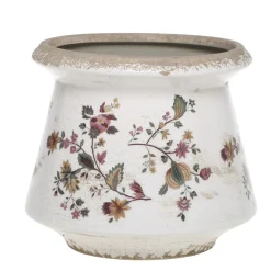 Chic Antique Gartendekoration|Töpfe Und Pflanzgefäße-Nancy Blumentopf Typ 3 mit Blumenmotiv