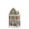 Chic Antique Led-Kerzen & Led-Laternen|Lichthäuser, Keramik-Häuschen-Noël Lebkuchenhaus Lichthaus mit LED