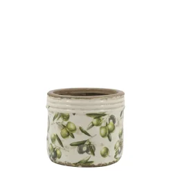 Chic Antique Blumentöpfe & Übertöpfe-Olive Übertopf mit Rand, Olivenmuster
