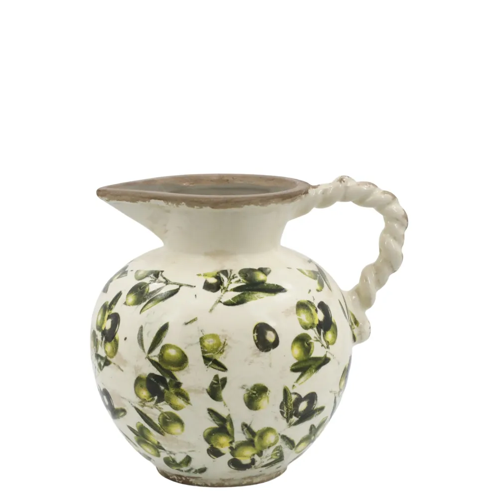 Chic Antique Vasen-Olive Kanne mit Olivenmuster