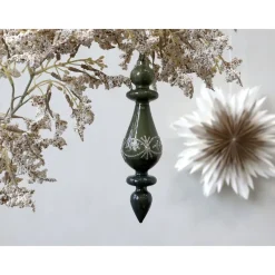 Chic Antique Weihnachtsdeko-Ornament aus Glas mit Glitzer