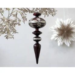 Chic Antique Weihnachtsdeko-Ornament aus Glas mit Glitzer