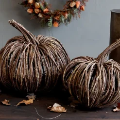 Chic Antique Herbstdeko|Gartendekoration-Rattan Kürbis