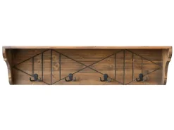 Chic Antique Garderoben|Griffe, Haken & Hakenleisten-Regalbrett mit 4 Haken