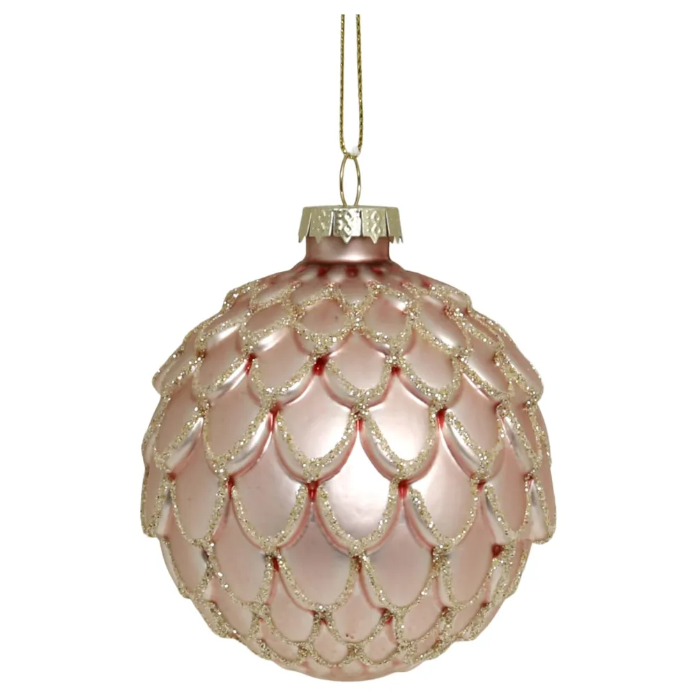 Chic Antique Weihnachtsdeko-Rosa Weihnachtskugel aus Glas