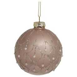 Chic Antique Weihnachtsdeko-Rosa Weihnachtskugel aus Glas