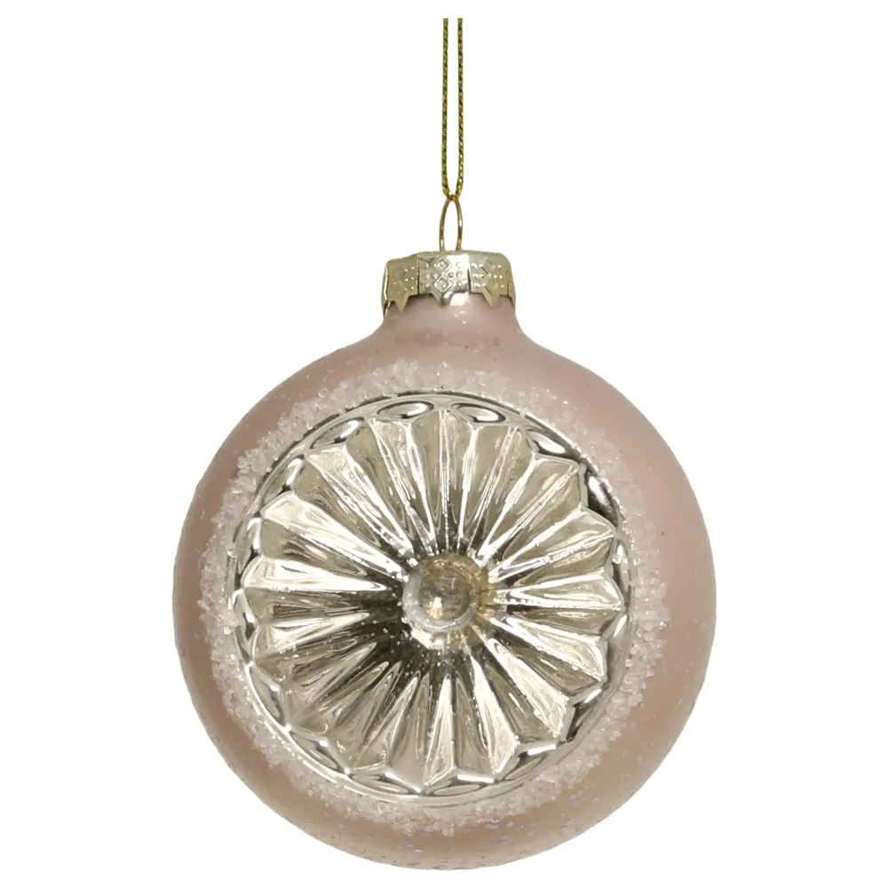 Chic Antique Weihnachtsdeko-Rosa Weihnachtskugel aus Glas