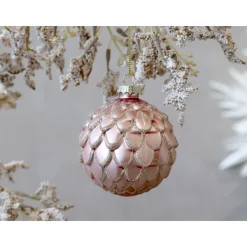 Chic Antique Weihnachtsdeko-Rosa Weihnachtskugel aus Glas