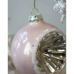 Chic Antique Weihnachtsdeko-Rosa Weihnachtskugel aus Glas