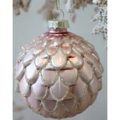 Chic Antique Weihnachtsdeko-Rosa Weihnachtskugel aus Glas