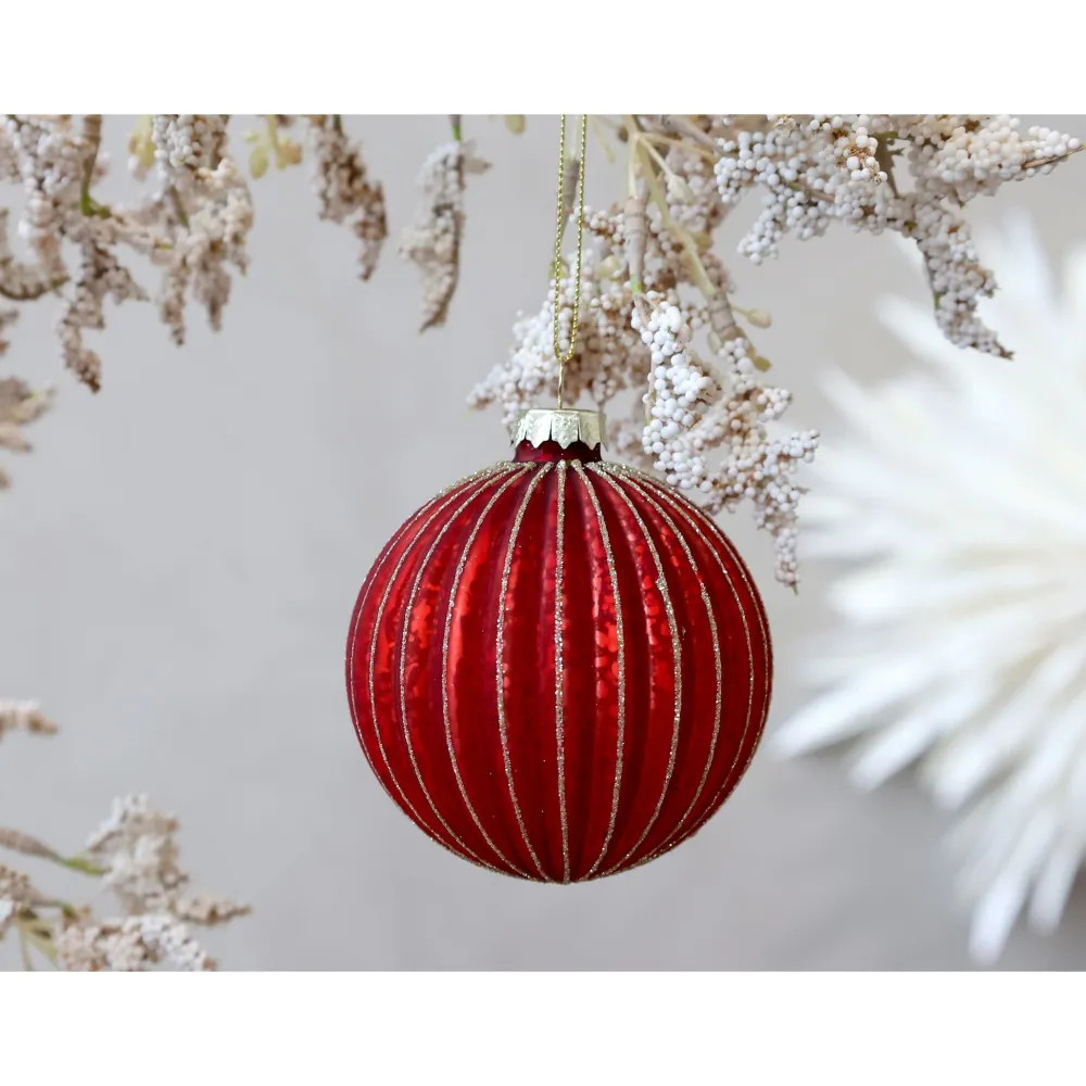 Chic Antique Weihnachtsdeko-Rote Weihnachtskugel aus Glas