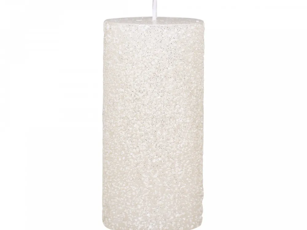 Chic Antique Weihnachtsdeko|Weihnachts- & Adventskerzen-Rustikale Stumpenkerze mit Glitzer