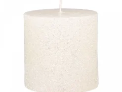 Chic Antique Weihnachtsdeko|Weihnachts- & Adventskerzen-Rustikale Stumpenkerze mit Glitzer