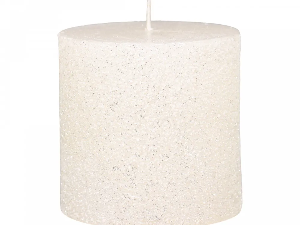 Chic Antique Weihnachtsdeko|Weihnachts- & Adventskerzen-Rustikale Stumpenkerze mit Glitzer