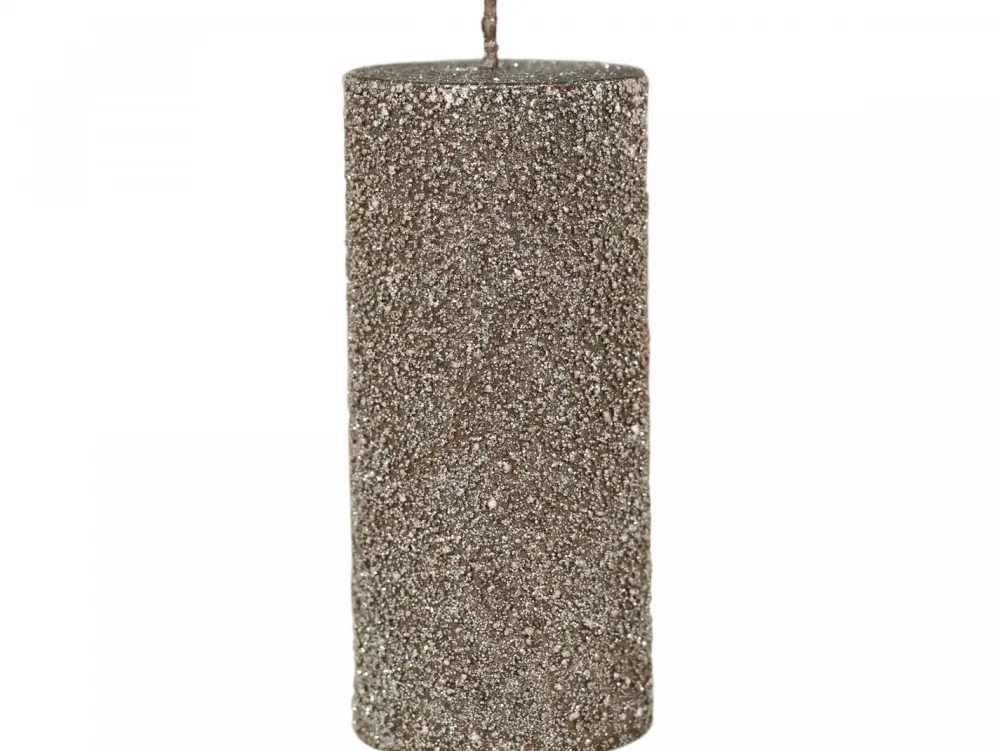 Chic Antique Weihnachtsdeko|Weihnachts- & Adventskerzen-Rustikale Stumpenkerze mit Glitzer