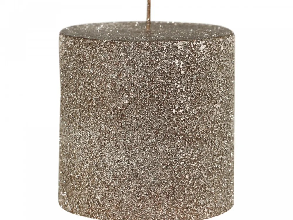Chic Antique Weihnachtsdeko|Weihnachts- & Adventskerzen-Rustikale Stumpenkerze mit Glitzer