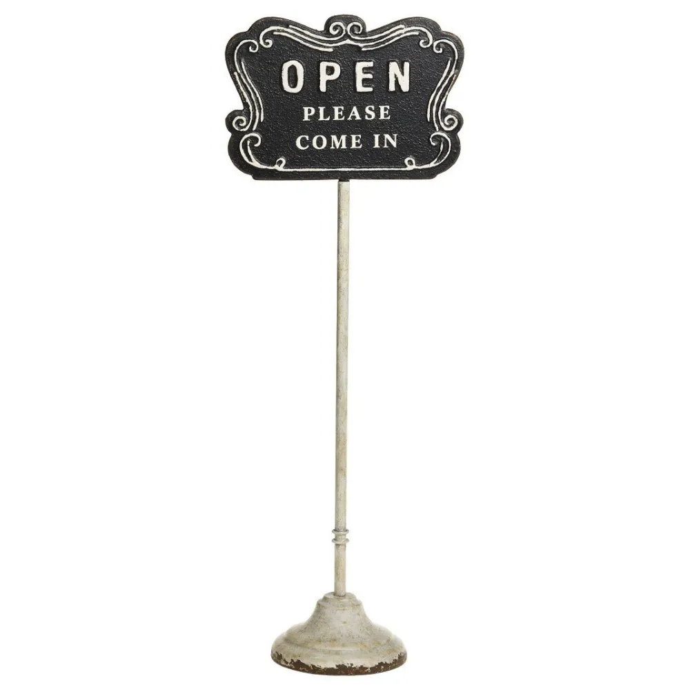 Chic Antique Gartendekoration|Schilder, Wandbilder & Poster-Schild Open