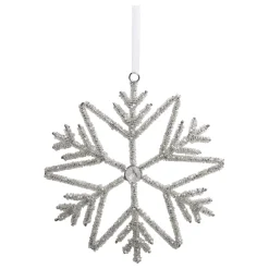 Chic Antique Weihnachtsdeko-Schneeflocken Aufhänger mit Strasssteinen