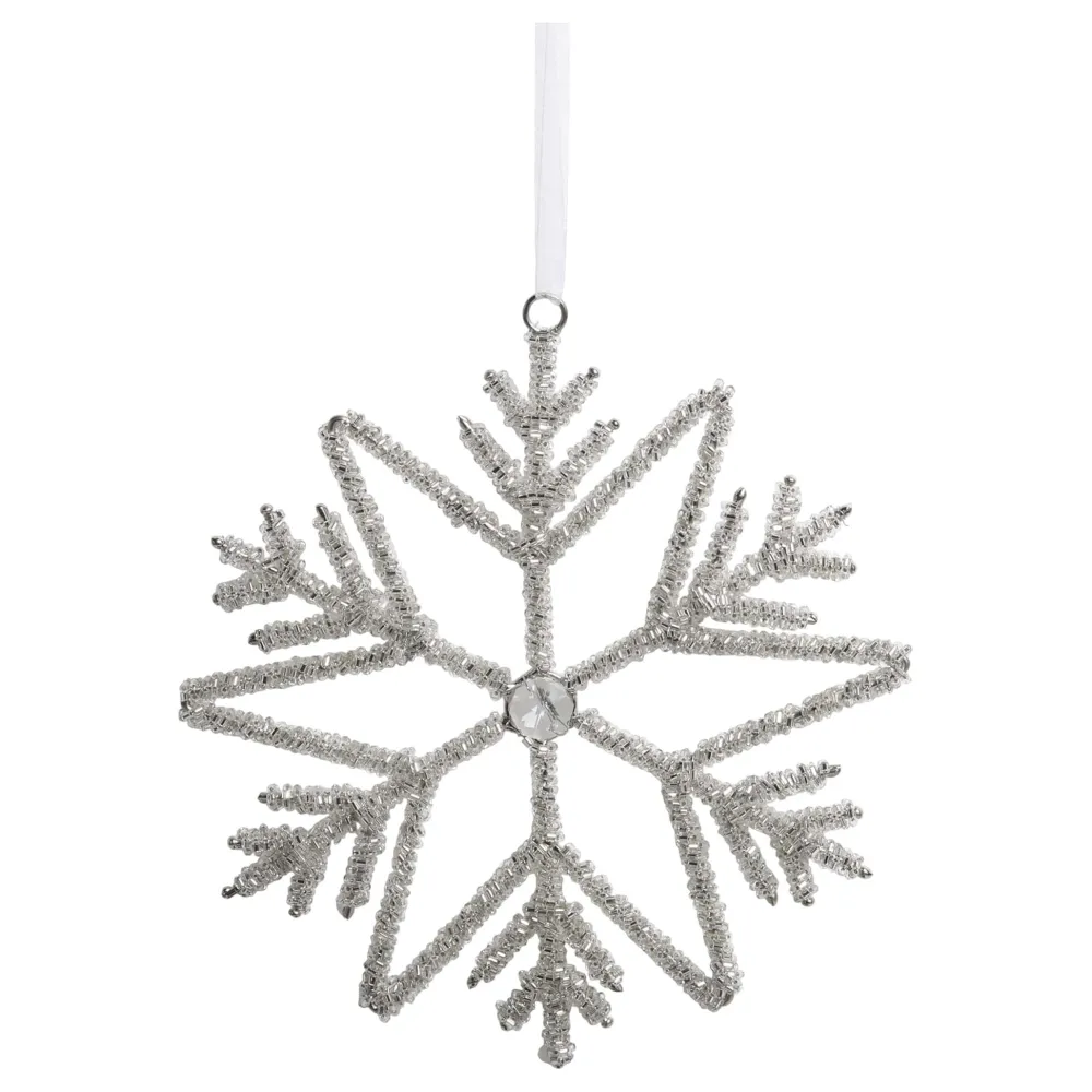 Chic Antique Weihnachtsdeko-Schneeflocken Aufhänger mit Strasssteinen