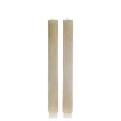 Chic Antique Kerzen-Stabkerze mit Rillen und Glitzer 2er-Set